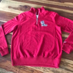 Ole Miss half zip pull over sweater